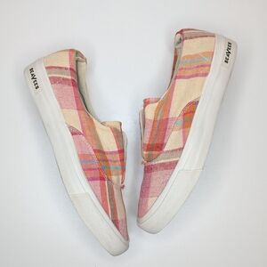 SeaVees Plaid Sunset Strip Sneaker Loafer Paradise Orange Pink Size 10